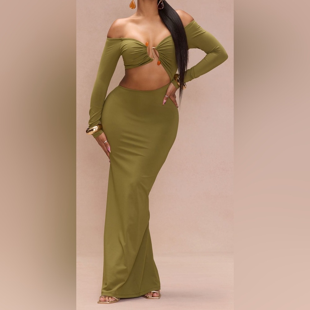 Green cutout dress